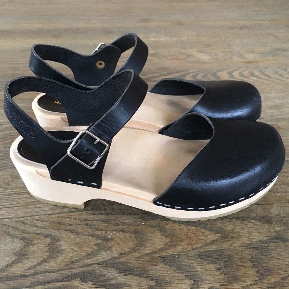 Swedish Hasbeens X Covered Low Black/Wood Size 37